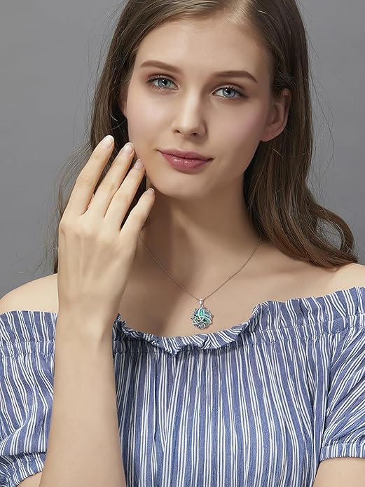 Seiyang 925 Sterling Silver Mustard Seed/Cross/Star of David/Triquetra Trinity Knot/Celtic/Claddagh Necklace Christian/Irish Jewelry Gifts for Women Mom Her