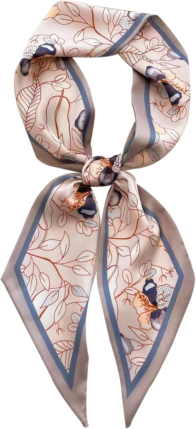 Hioyiwse Head Scarf Hair Neck Scarves For Women Purse Bag Scarfs For Handbags Silky Long Thin Satin Headscarf Fashion