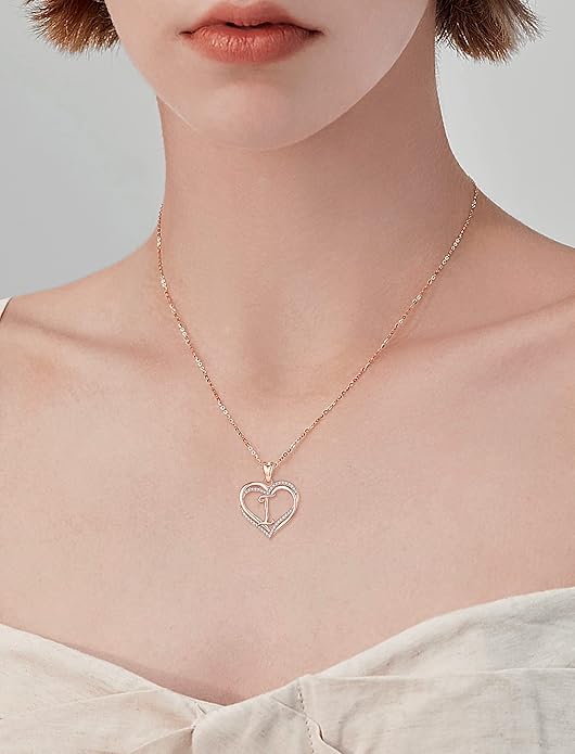 INFUSEU Unique Initial Necklaces for Women Girls Small Heart Letter Jewelry, Meaningful Personalized Gifts