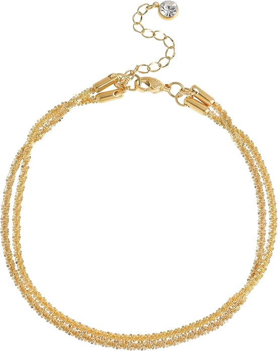 Jean Beau Gold Waterproof Ankle Bracelets for Women, Dainty Simple Non tarnish Foot Anklets Adjustable Summer Beach Jewelry Gifts