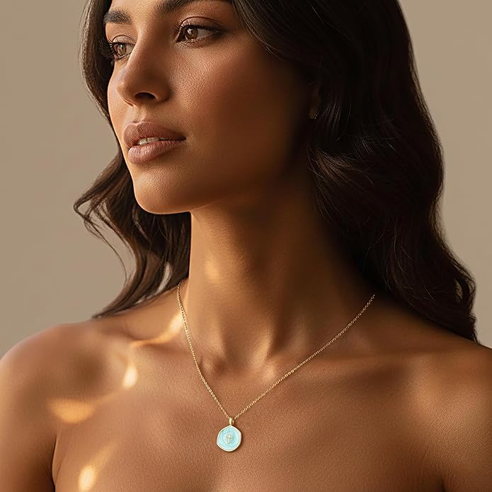 Tewiky Cross Necklace for Women-Dainty Simple 14k Gold Plated Cross Pendant Cute Necklaces for Women Jewelry