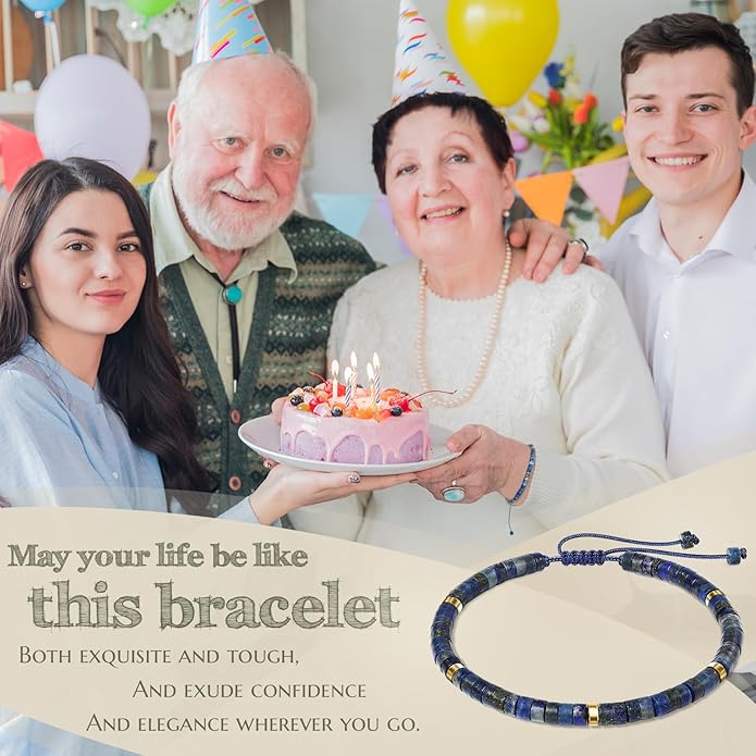 30th 40th 50th 60th 70th 80th Birthday Gifts for Women, Natural Stone Bracelet Birthday Gifts for Mom Daughter Grandma Sister Friends Coworker