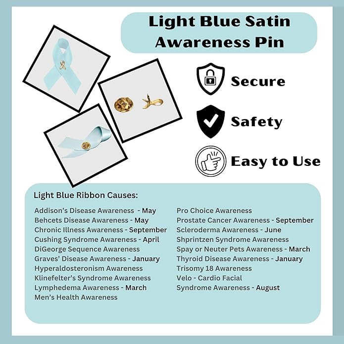 1/2/5/10/25/50/100pcs Satin Awareness Ribbon Pins (Pick your color), for Cancer & Disease Awareness, Bulk Quantities for Fundraising, Events, Gift Giving