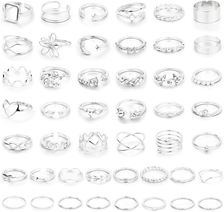 CHICUTIE Gold Knuckle Rings Set For Women Stackable Joint Finger Midi Rings Dainty Cubic Crystal Zirconia Simple Hollow Twist Cute Rings Pack Jewelry Gift