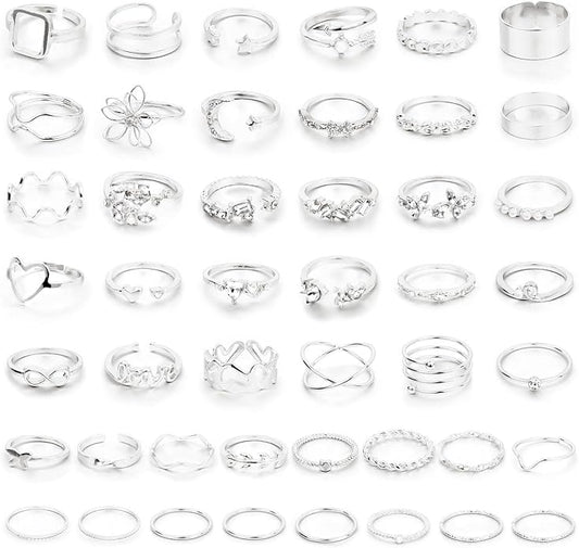 CHICUTIE Gold Knuckle Rings Set For Women Stackable Joint Finger Midi Rings Dainty Cubic Crystal Zirconia Simple Hollow Twist Cute Rings Pack Jewelry Gift