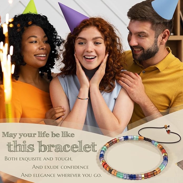30th 40th 50th 60th 70th 80th Birthday Gifts for Women, Natural Stone Bracelet Birthday Gifts for Mom Daughter Grandma Sister Friends Coworker