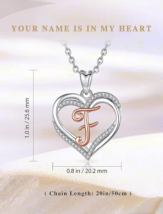 INFUSEU Unique Initial Necklaces for Women Girls Small Heart Letter Jewelry, Meaningful Personalized Gifts