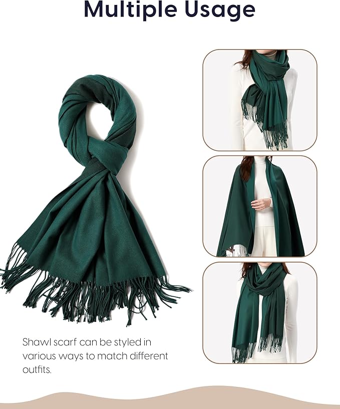 maamgic Women's Winter Scarf Soft Warm Scarf for Women Cozy Shawl Wraps for Women Lightweight Pashmina Style Wrap