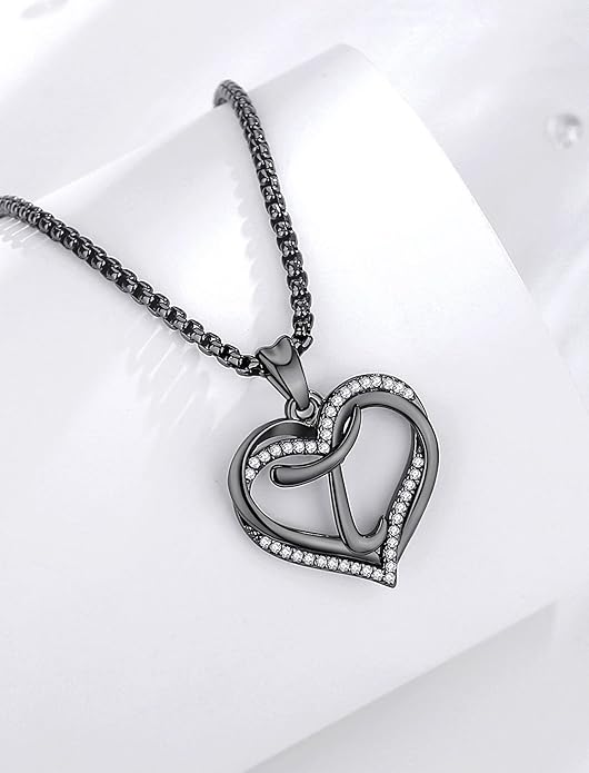 INFUSEU Unique Initial Necklaces for Women Girls Small Heart Letter Jewelry, Meaningful Personalized Gifts