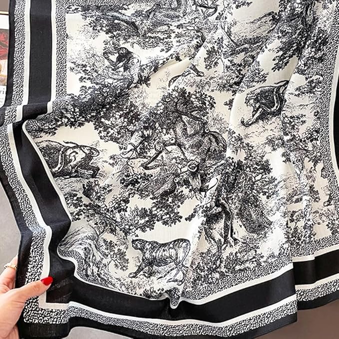 Clysoru Silk Scarf For Women Hair Scarves Lightweight Satin Elegant Shawl Wraps Bufanda Mujer Fashion Accessories 70.8"X35.4"