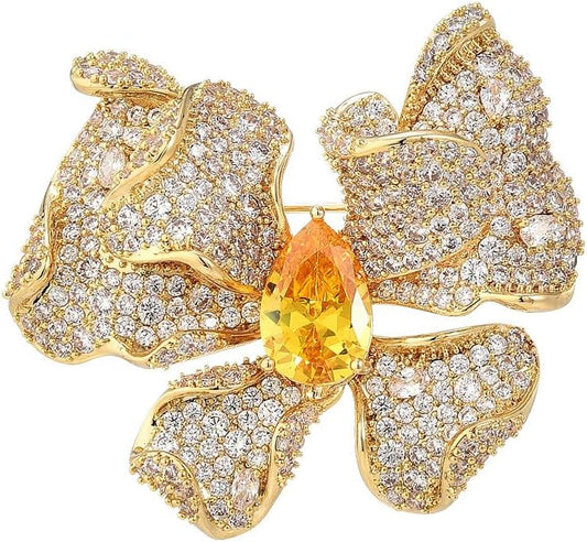 Animal Brooch for Women Girls 18k Gold Plated Animal Brooch Pin Rhinestone Animal Brooch Lapel Pin Jewelry Thanksgiving Day Birthday Wedding Gifts for Mom Wife