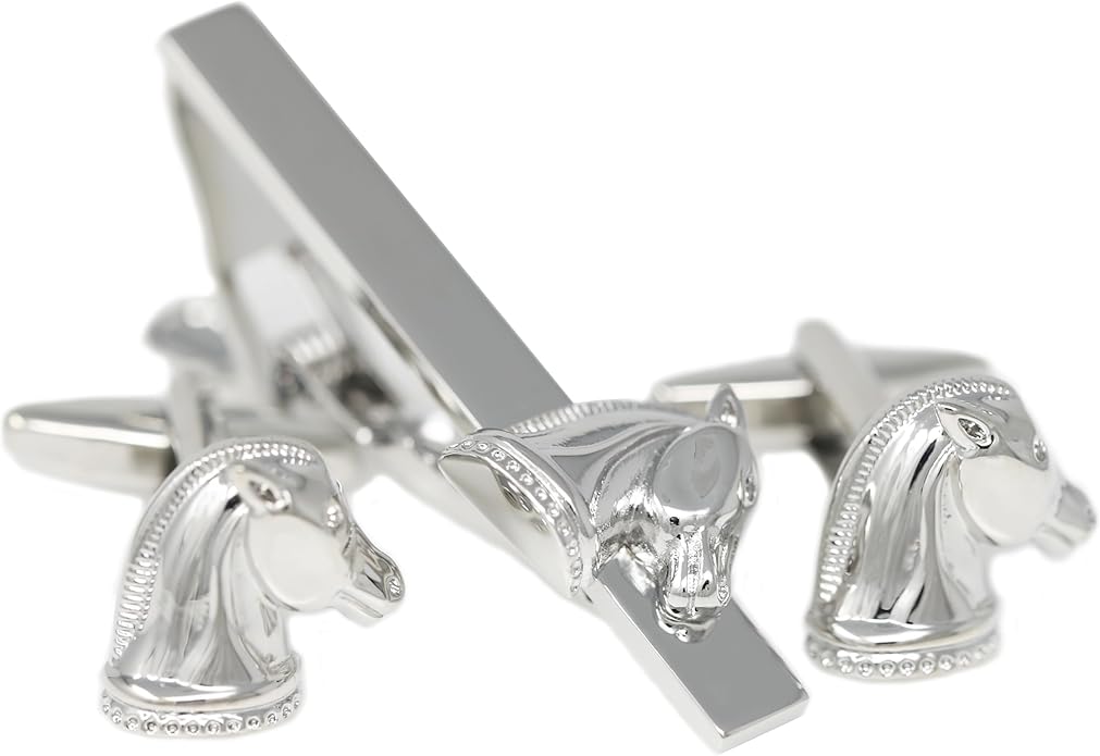 MENDEPOT Cufflinks And Tie Clip Set Men Wedding Accessory Gift Father's Day Birthday Cuff Links Tie Bar