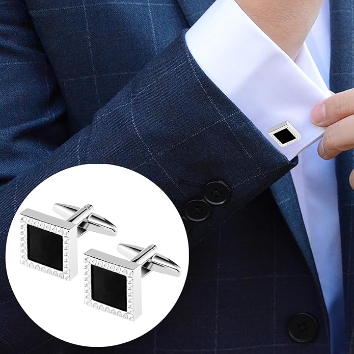 Dannyshi Cufflinks for Men Classic Wedding Business Shirt Cuff Links Set Gifts with Box