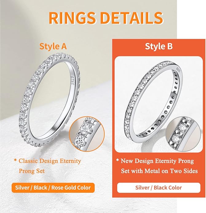 Suplight 925 Sterling Silver Wedding Band Rings, Full Cubic Zirconia Wishbone Ring Love/Lucky Engagement Promise Rings For Women, Size 4-12 (with Gift Box)
