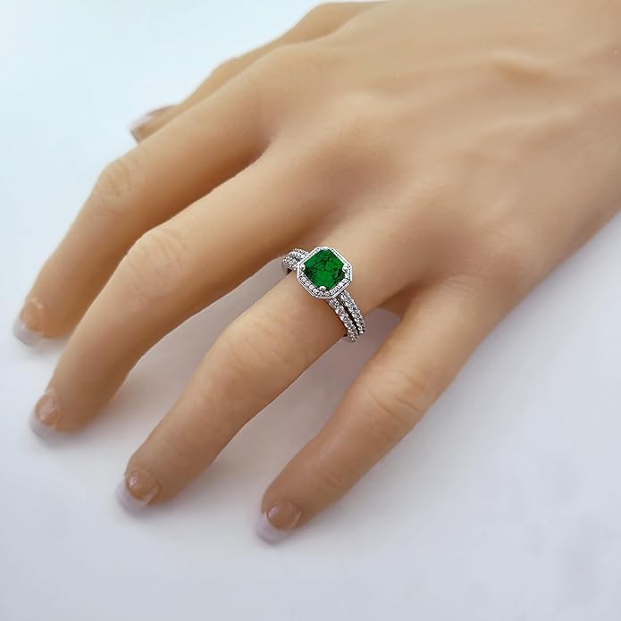 NANA Jewels Sterling Silver Engagement Rings for Women - Choose Simulated Morganite, Citrine, Aquamarine & More