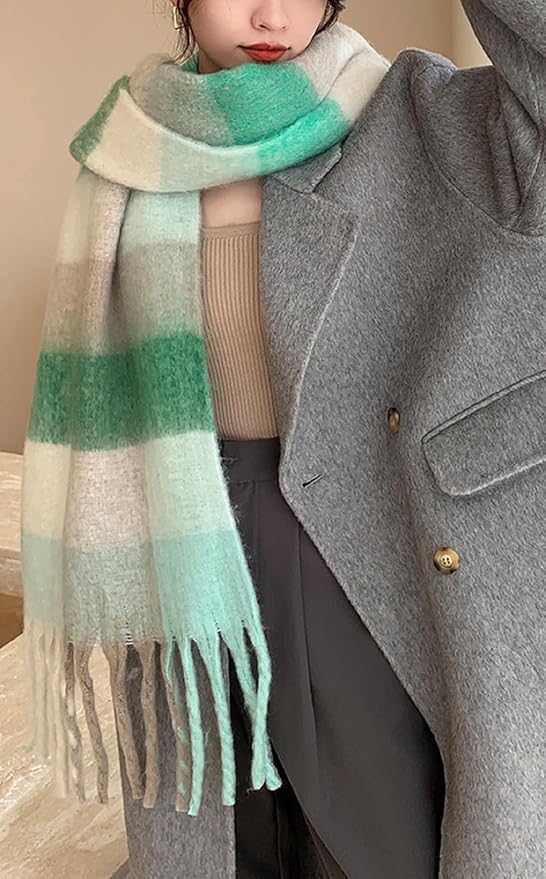 Wander Agio Winter Women Warm Scarf Long Shawl Large Scarves Cold Weather Thick Blanket Scarfs Colorful Plaid