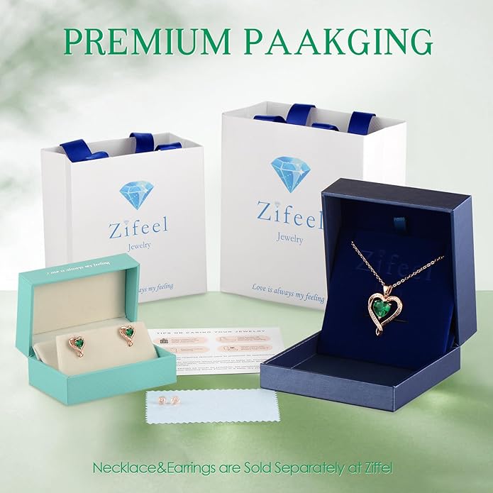 Earrings for Women, S925 Sterling Silver Rose Gold Birthstone Heart Studs Earring for Girlfriend Wife, Anniversary Birthday Christmas Valentines Mothers Day Gifts Jewelry for Women Wife Her Mom