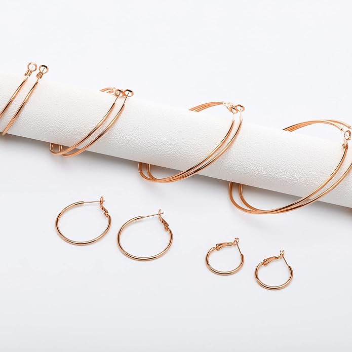 Gacimy Gold Hoop Earrings for Women 14K Gold Plated, 925 Sterling Silver Post Hypoallergenic Earrings Hoops for Women