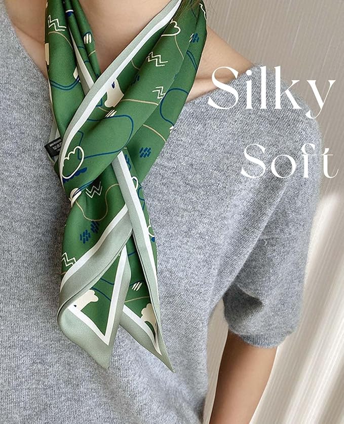 Dailyacc Hair Scarf for Women Fashion Silky Satin Headscarf Wrap Breathable Lightweight Neck Scarves For Handbag