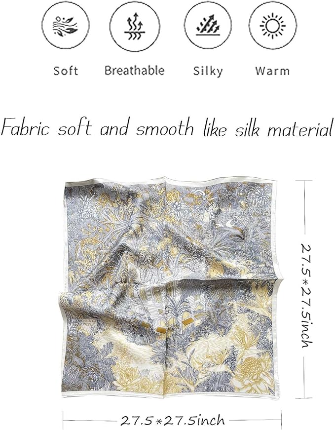 Hioyiwse Satin Bandanas Head Scarf For Women Hair Scarves Accessories Lightweight Fashion Wrap Neck Silk Sleeping Headscarf