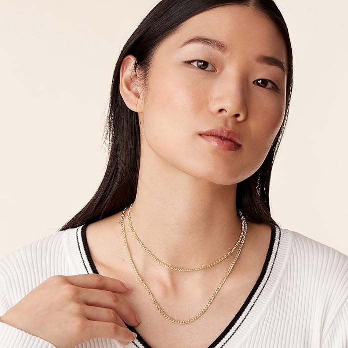 PAVOI 14K Gold Plated Dainty Layering Necklaces for Women | Snake Chain, Curb Link, Paperclip Layered Chains | Trendy Layering Necklace