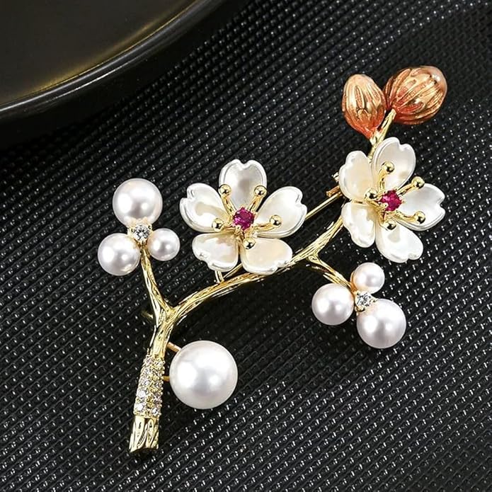 UNVAK Rhinestone Flower Brooch - Crystal Flower Pin for Women - Valentine's Day & Mother's Day Gift