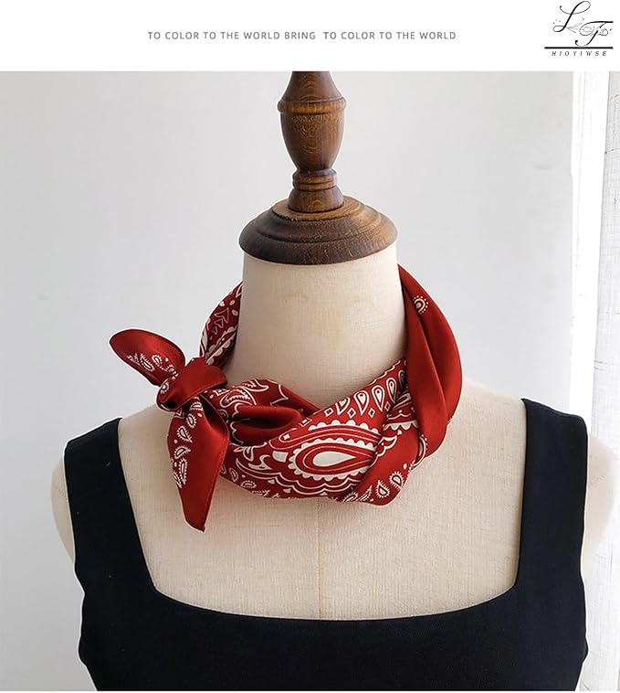 Hioyiwse Satin Bandanas Head Scarf For Women Hair Scarves Accessories Lightweight Fashion Wrap Neck Silk Sleeping Headscarf