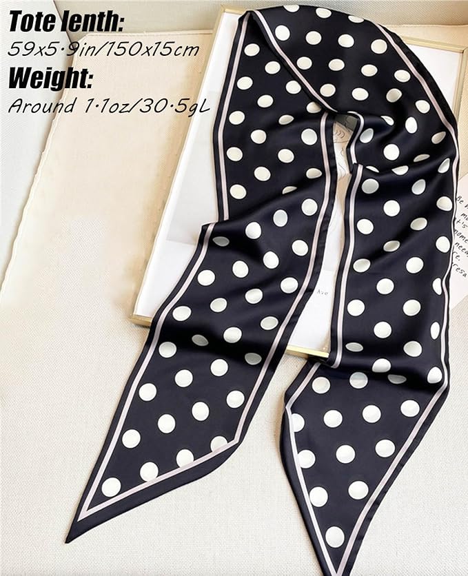 Hioyiwse Head Scarf Hair Neck Scarves For Women Purse Bag Scarfs For Handbags Silky Long Thin Satin Headscarf Fashion