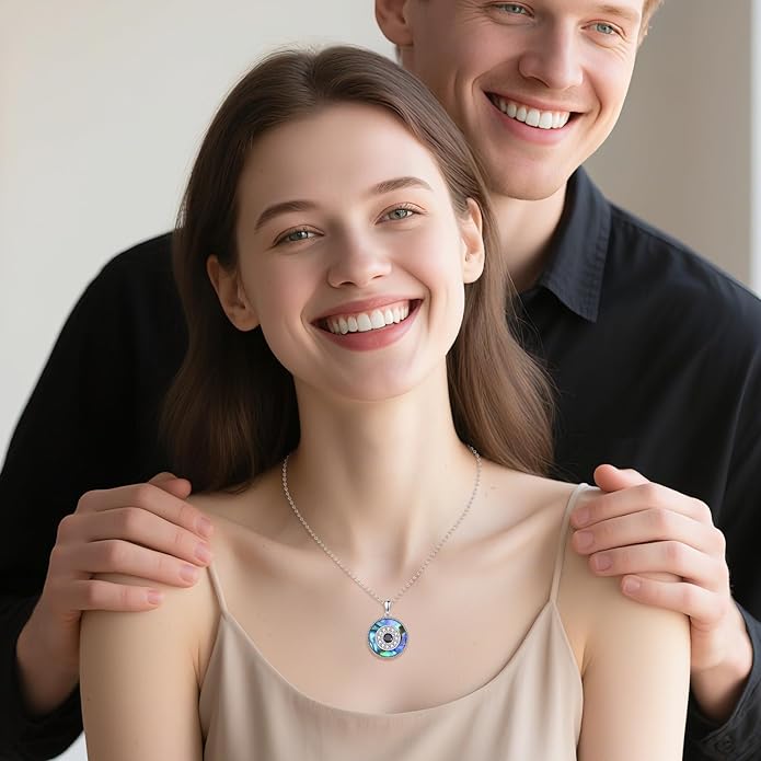 YFN Evil Eye Pendant Necklace for Women 925 Sterling Silver Greek Protection Jewelry with Blue Sapphire and Black Cz Amulet Gift