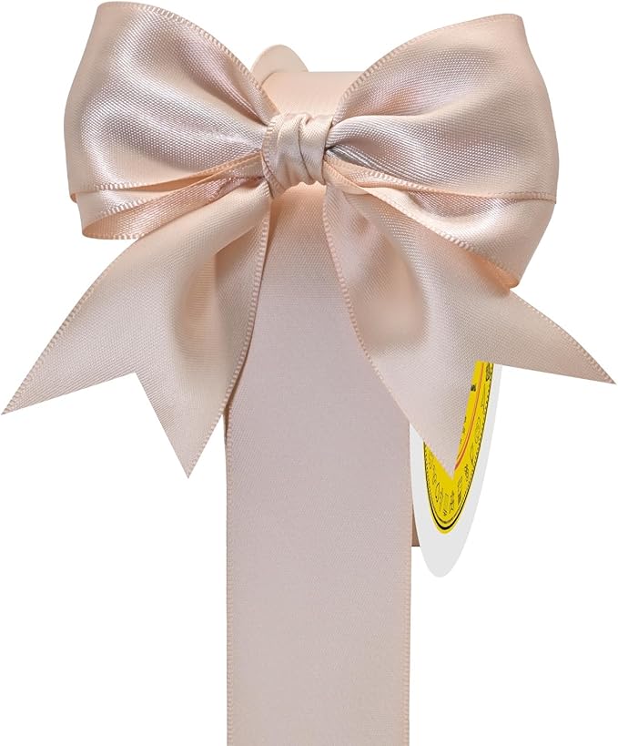 LEEQE Double Face Satin Ribbon 1-1/2 inch X 50 Yards Polyester Vanilla Ribbon for Gift Wrapping Very Suitable for Weddings Party Hair Bow Invitation Decorations and More