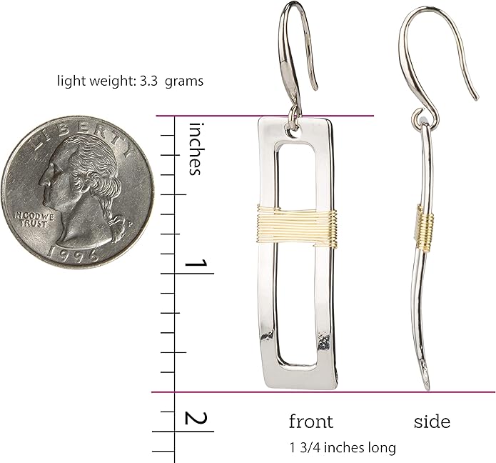 SPUNKYsoul Handmade Classy Gold and Silver Wire Wrapped Earrings for Women