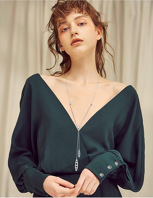 YinShan Layered Choker Necklace 925 Sterling Silver Star Moon Clavicle Jewelry Adjustable Lariat Necklaces for Women Girls Birthday Valentine's Day Gifts