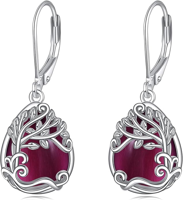 Moonstone Filigree Drop Dangle Teardrop Earrings 925 Sterling Silver Moonstone Leverback Earrings for Women Jewelry Gifts