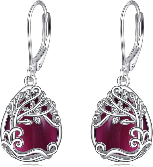 Moonstone Filigree Drop Dangle Teardrop Earrings 925 Sterling Silver Moonstone Leverback Earrings for Women Jewelry Gifts