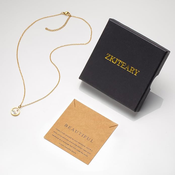 18k Gold Plated Necklace for Women Trendy Dainty Charm Evil eye Italian horn hummingbird starfish seashell bow elephant snake butterfly ladybug PendentMinimalist Delicate Jewelry for Women