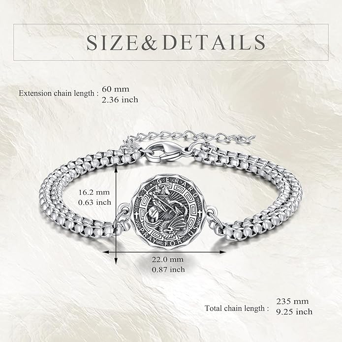 YFN Patron Saint Bracelet Sterling Silver Religious Protector Bracelet Jewelry Gift for Women Men