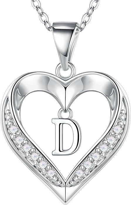 Turandoss Heart Initial Necklaces for Women - Dainty 14K Gold Plated CZ Heart Pendant Necklace with Tiny Letter A-Z, Non Tarnish Waterproof Trendy Jewelry Gifts for Mom Wife Girlfriend