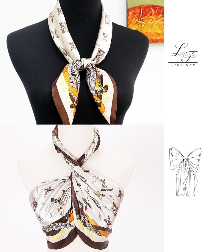 Hioyiwse Satin Bandanas Head Scarf For Women Hair Scarves Accessories Lightweight Fashion Wrap Neck Silk Sleeping Headscarf