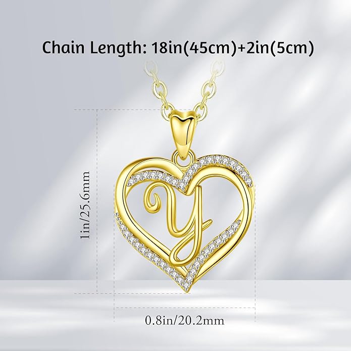 INFUSEU Unique Initial Necklaces for Women Girls Small Heart Letter Jewelry, Meaningful Personalized Gifts