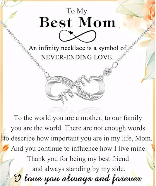 Infinity Mom Grandma Nana Sister Aunt Daughter Auntie Granddaughter Niece Necklace Gifts, Christmas Birthday Valentines Day Mothers Day Easter Graduation Back to School Gifts Stocking Stuffers Presents for Women Girls Her