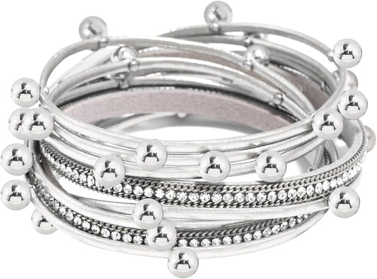 VIBILIA Boho Leather Wrap Bracelets for Women Multi-Layer Bracelets with Strong Clasp Jewelry for Women