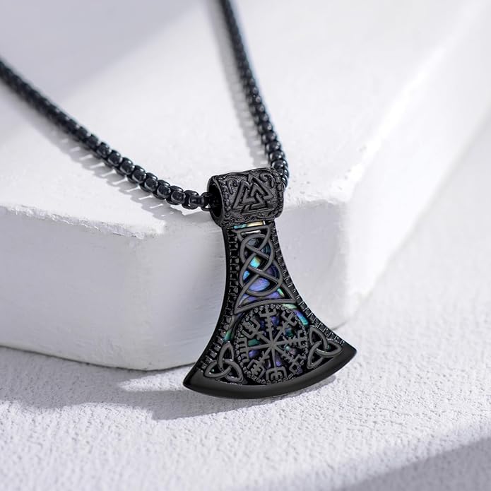 KoyeKei Viking Necklace for Men 925 Sterling Silver Viking Norse Pagan Jewelry Gifts for Women