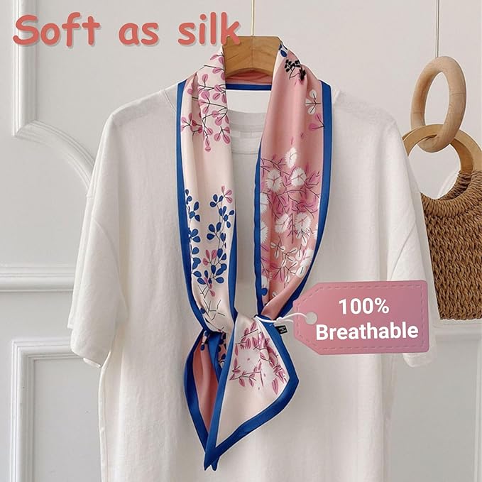 Dailyacc Hair Scarf for Women Fashion Silky Satin Headscarf Wrap Breathable Lightweight Neck Scarves For Handbag