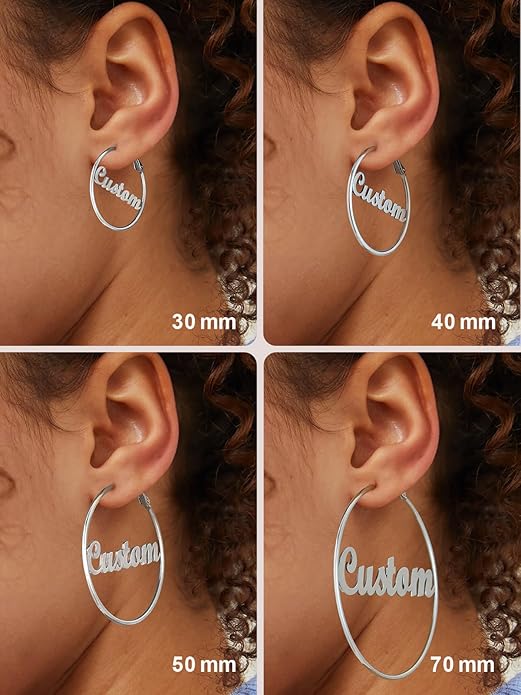 FOCALOOK 14K Gold Plated Lightweight Large Hoops| 2mm Thin Hoop Earrings for Women 30/40/50/70/100mm