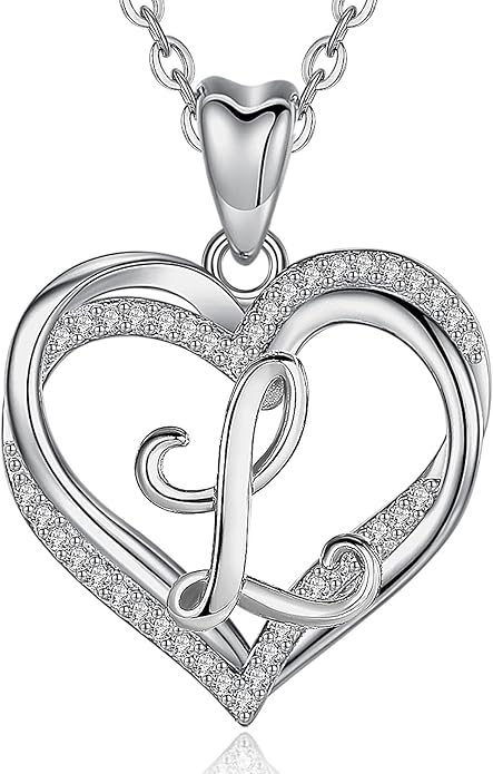INFUSEU Unique Initial Necklaces for Women Girls Small Heart Letter Jewelry, Meaningful Personalized Gifts