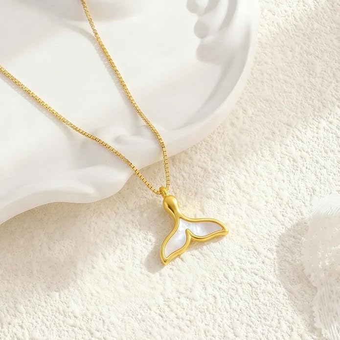 Lume Pick Mother of Pearl & Tiger Eye Copper Gold Plated Necklace,Birthday Gifts for Women, Fashion Jewelry, Minimalist Retro Bohemian Cute Styles
