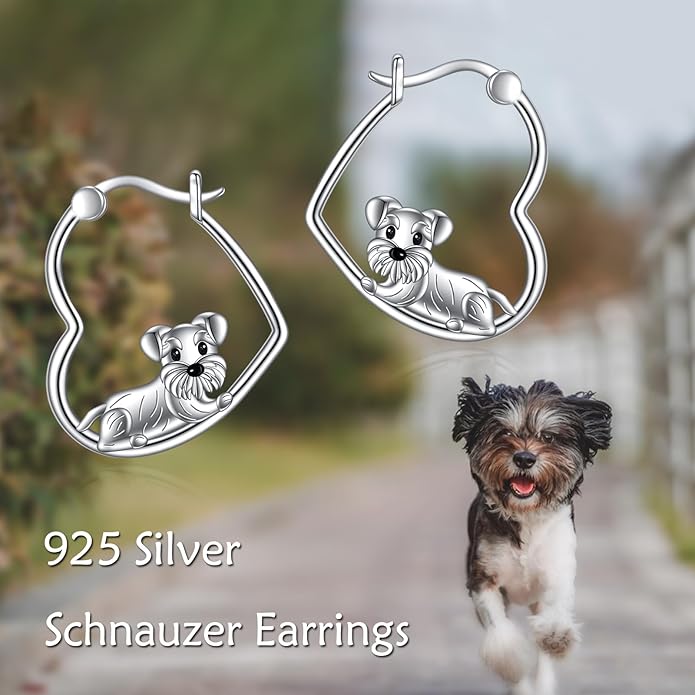 YFN Animal Earrings Sterling Silver Animal Heart Hoop Dangle Earrings Cute Jewelry Gifts for Women