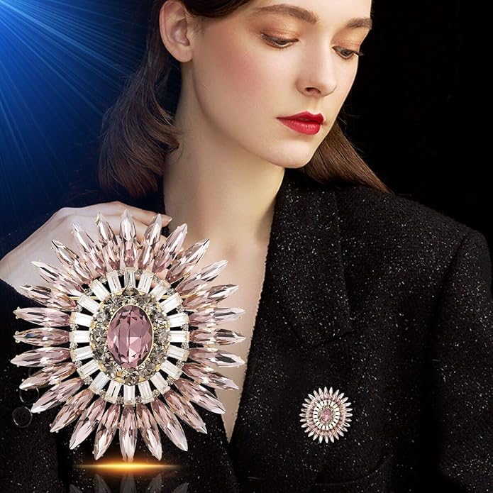 Rhinestone Brooch for Women Rhinestone Brooches Pins Crystal Lapel Pin Jewelry Christmas Valentine's Day Gift for Wife Girlfriend