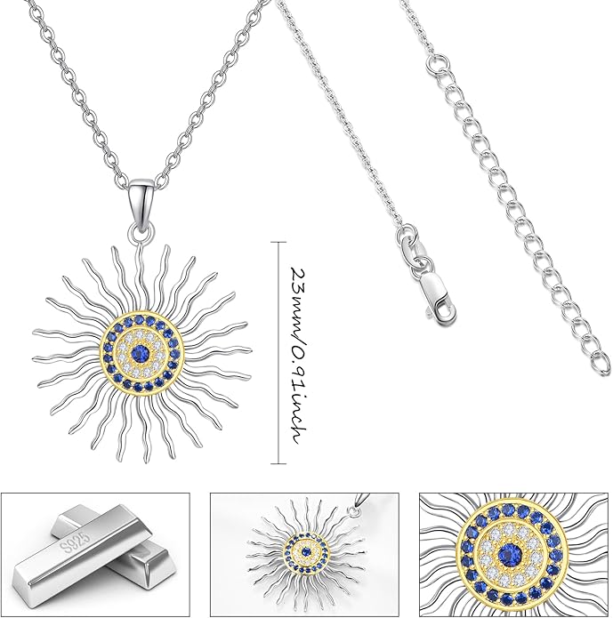 AENEAS Evil Eye Necklace for Women 925 Sterling Silver Necklace Ojo Turco Trendy Jewelry Gifts for Women Wife