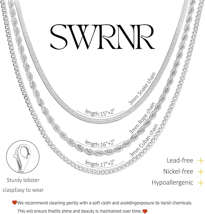 Layered Gold Necklace for Women Dainty 14K Gold/Silver Plated Stacked Necklace for Women Trendy Cuban Paperclip Herringbone Chain Diamond Pendant Necklaces Jewelry Set Accessories Gift